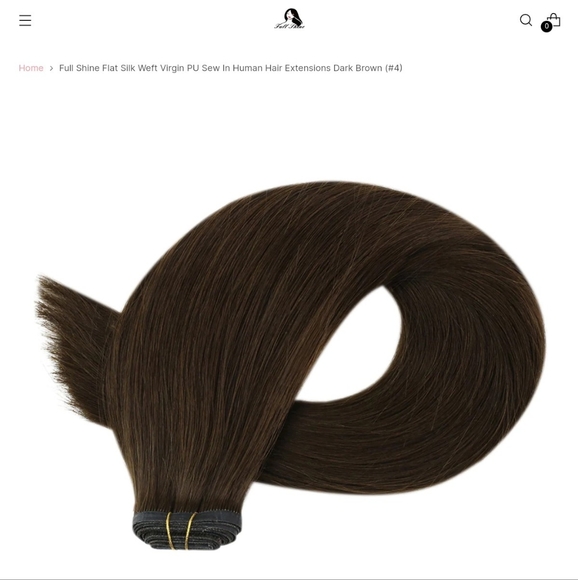 New Full Shine Sew In Hair Extensions 18 inch in Very Dark Brown - Picture 12 of 16